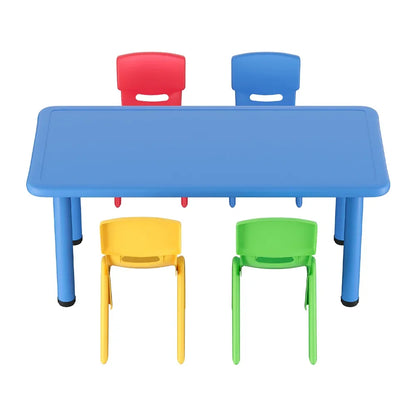 Keezi 5PCS Kids Table and Chairs Set Children Study Desk Furniture Plastic 4 Chairs - Mekamart Australia