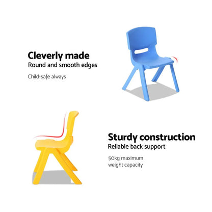 Keezi 5PCS Kids Table and Chairs Set Children Study Desk Furniture Plastic 4 Chairs - Mekamart Australia