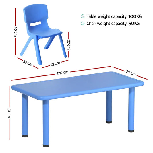 Keezi 9PCS Kids Table and Chairs Set Children Study Desk Furniture Plastic 8 Chairs - Mekamart Australia