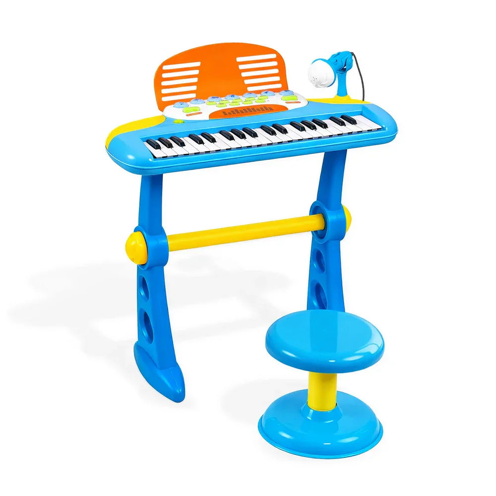 Keezi Kids Piano Keyboard 37 Keys Electronic Musical Instrument Set w/ Stool Microphone - Mekamart Australia