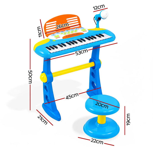 Keezi Kids Piano Keyboard 37 Keys Electronic Musical Instrument Set w/ Stool Microphone - Mekamart Australia