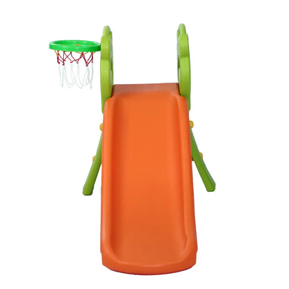 Keezi Kids Slide Set Basketball Hoop Indoor Outdoor Playground Toys 100cm Orange - Mekamart Australia