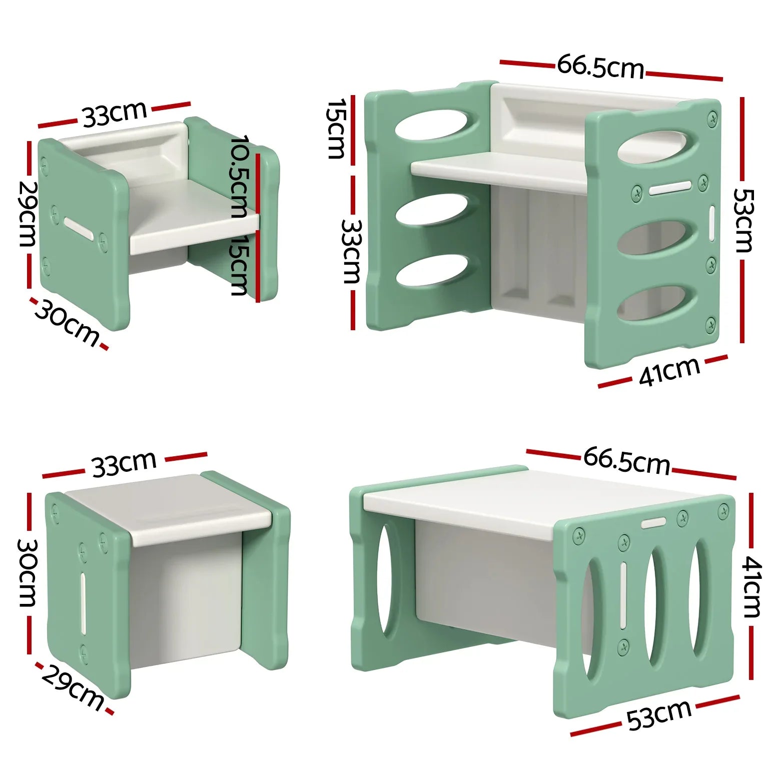 Keezi 3PCS Kids Table and Chairs Set HDPE - Mekamart Australia