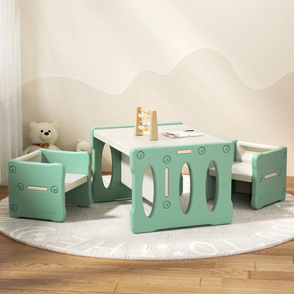 Keezi 3PCS Kids Table and Chairs Set HDPE - Mekamart Australia