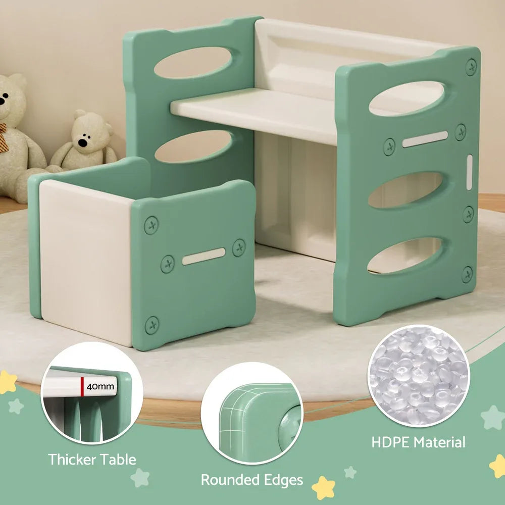 Keezi 3PCS Kids Table and Chairs Set HDPE - Mekamart Australia