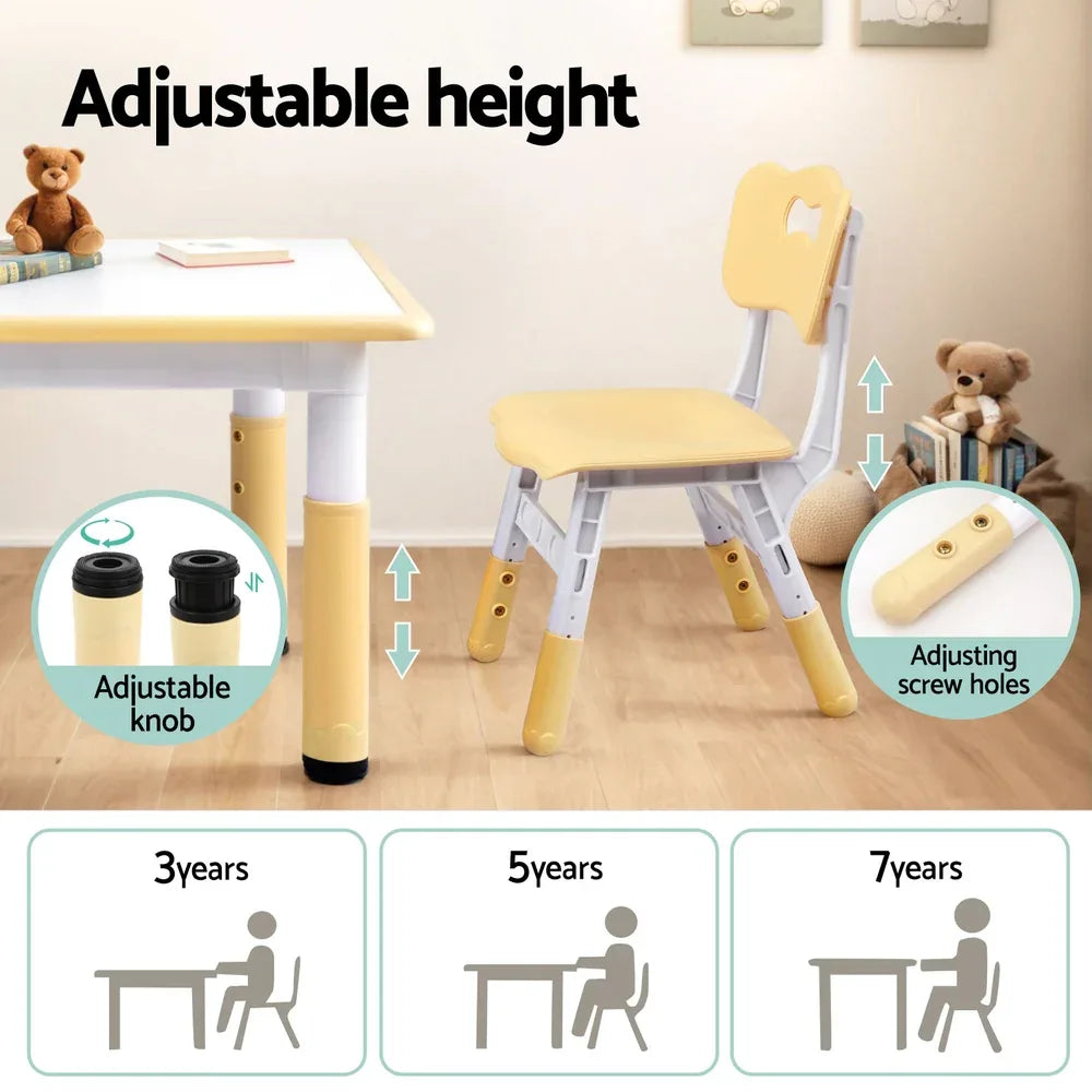 1 Keezi Kids Table and 4 Chairs Set Graffiti - Mekamart Australia