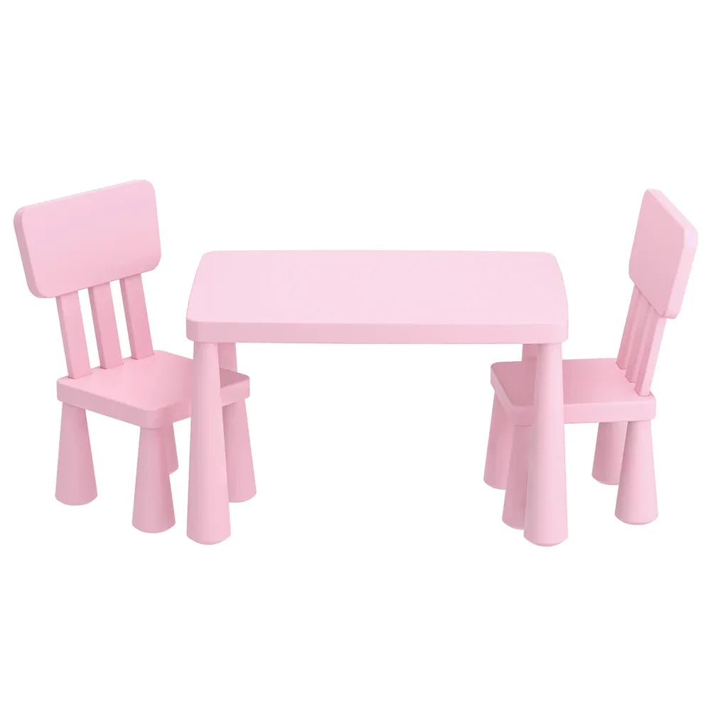 1 Keezi Kids Table and 2 Chairs Set Pink - Mekamart Australia