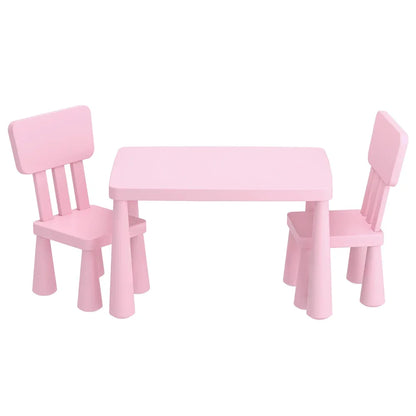 1 Keezi Kids Table and 2 Chairs Set Pink - Mekamart Australia