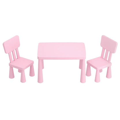 1 Keezi Kids Table and 2 Chairs Set Pink - Mekamart Australia