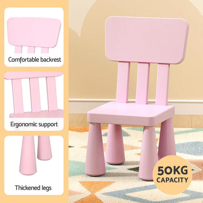 1 Keezi Kids Table and 2 Chairs Set Pink - Mekamart Australia