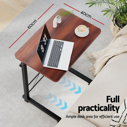 Artiss Laptop Desk Table Adjustable 60CM Dark Wood - Mekamart Australia
