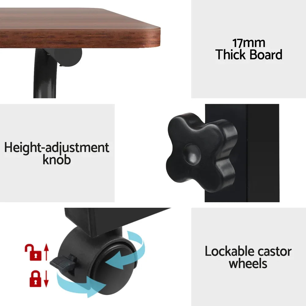 Artiss Laptop Desk Table Adjustable 60CM Dark Wood - Mekamart Australia
