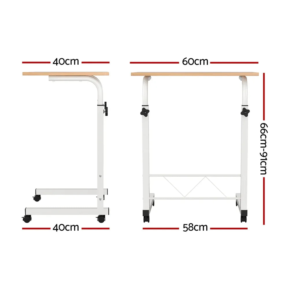 Artiss Laptop Desk Table Adjustable 60CM Light Wood - Mekamart Australia