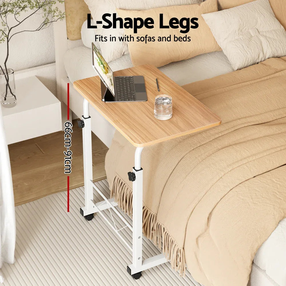 Artiss Laptop Desk Table Adjustable 60CM Light Wood - Mekamart Australia