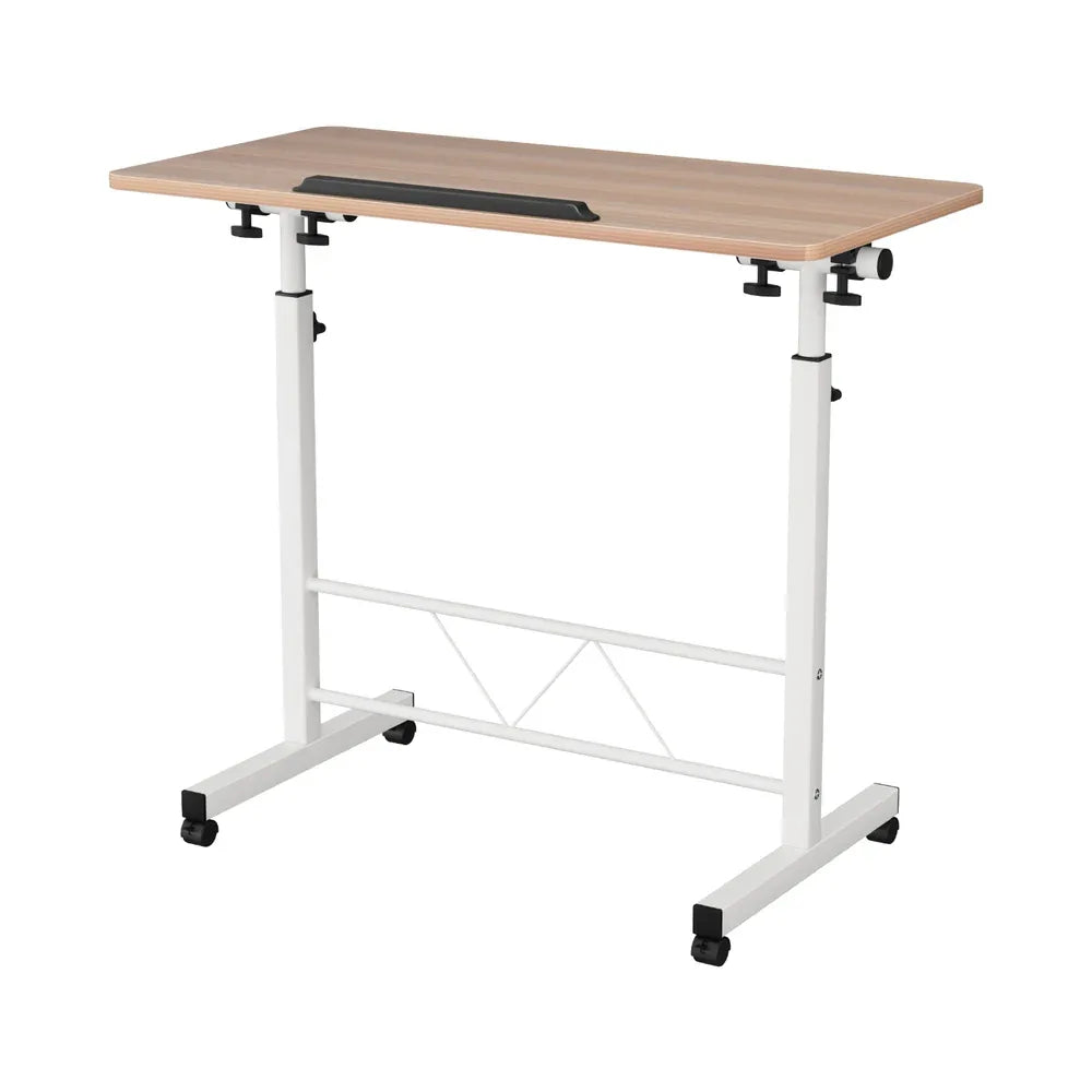 Artiss Laptop Desk Table Adjustable 80CM Light Wood - Mekamart Australia