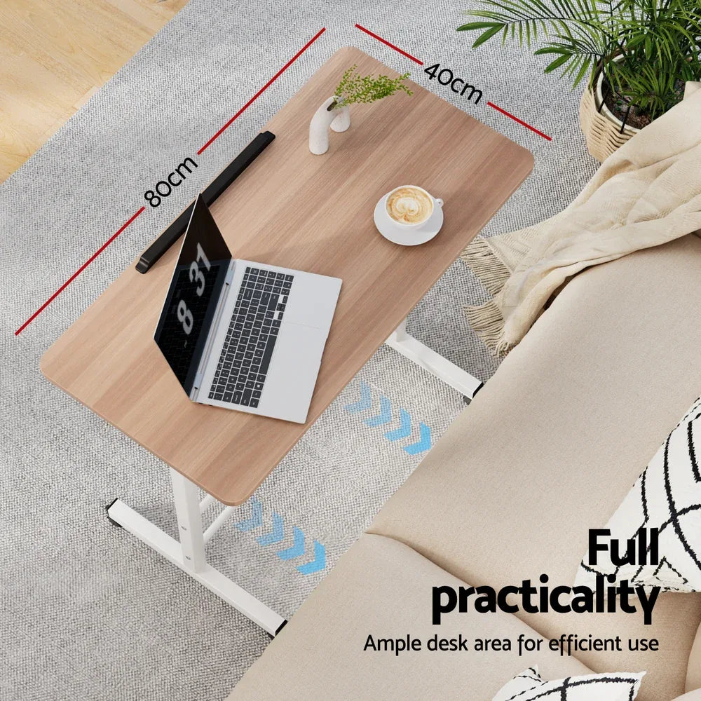 Artiss Laptop Desk Table Adjustable 80CM Light Wood - Mekamart Australia