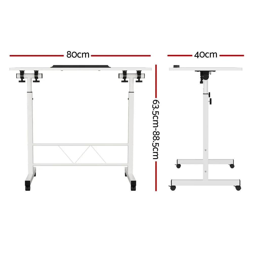 Artiss Laptop Desk Table Adjustable 80CM White - Mekamart Australia