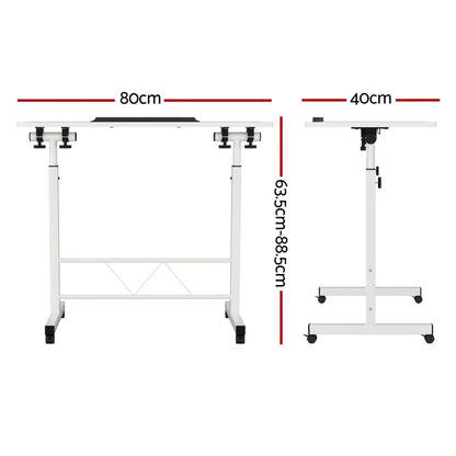 Artiss Laptop Desk Table Adjustable 80CM White - Mekamart Australia