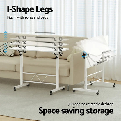 Artiss Laptop Desk Table Adjustable 80CM White - Mekamart Australia