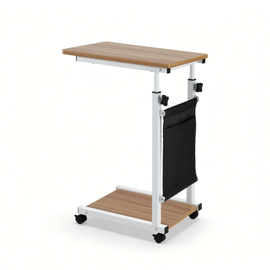 Artiss Laptop Desk Height Adjustable Mobile Workstation Computer Desks 48CM Oak - Mekamart Australia