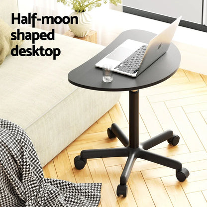Artiss Laptop Desk Portable Height Adjustable Table Caster Wheels 60CM Black - Mekamart Australia