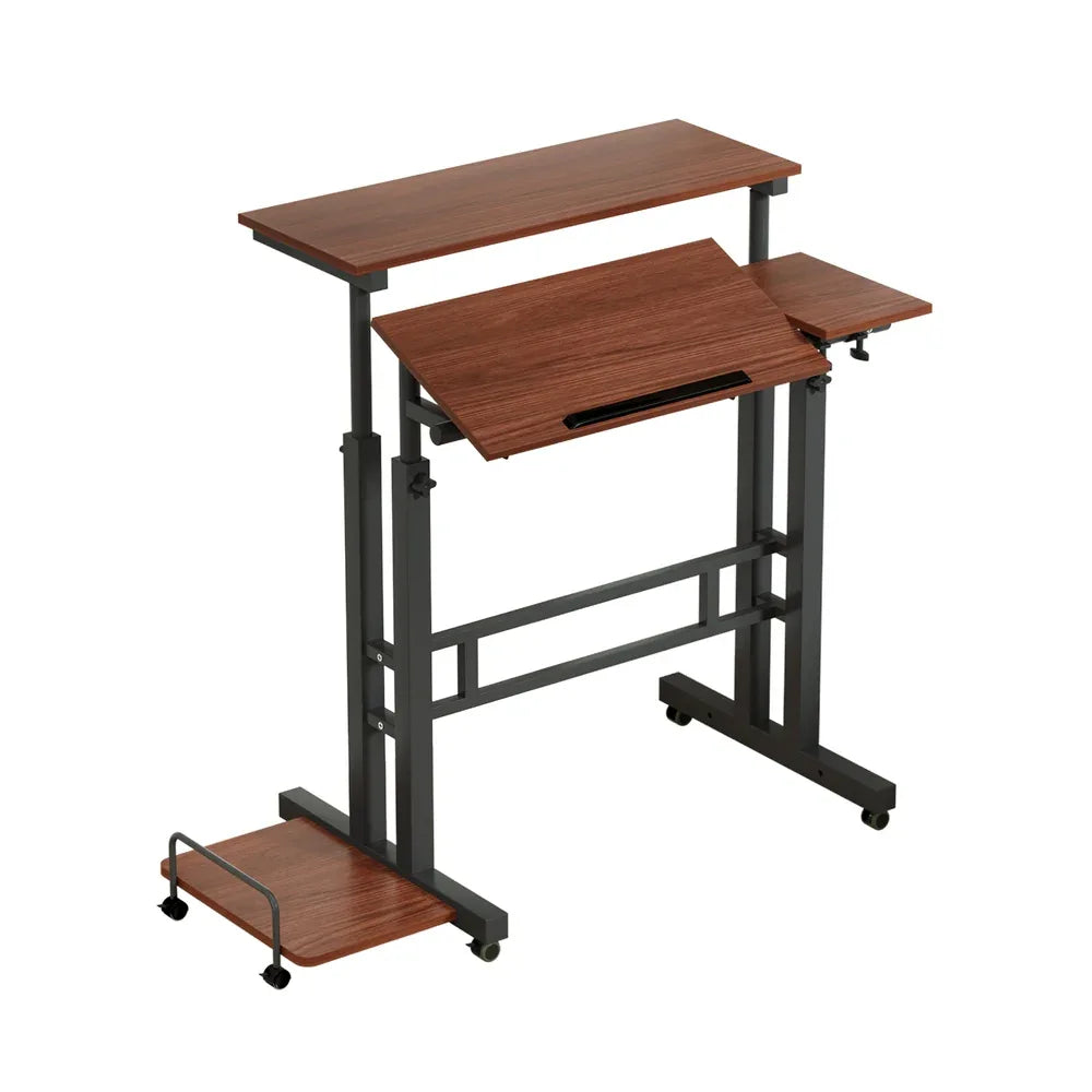 Artiss Laptop Desk Table Adjustable Dark Wood 80CM - Mekamart Australia