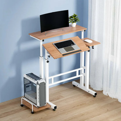 Artiss Laptop Desk Table Adjustable Light Wood 80CM - Mekamart Australia