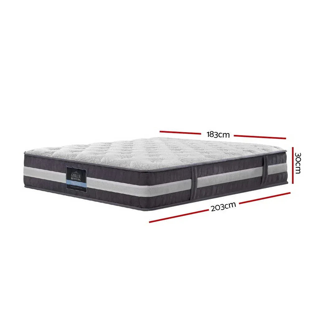 Giselle Bedding 30cm Mattress Pocket Spring King - Mekamart Australia