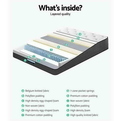 Giselle Bedding 34cm Mattress Euro Top King - Mekamart Australia