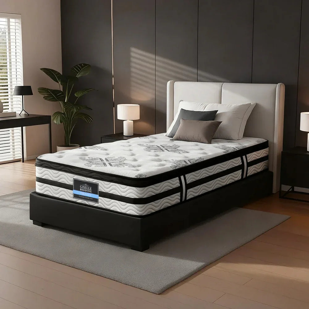 Giselle Bedding 34cm Mattress Euro Top Pocket Spring King Single - Mekamart Australia
