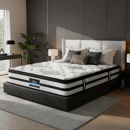 Giselle Bedding 34cm Mattress Euro Top Pocket Spring Super King - Mekamart Australia