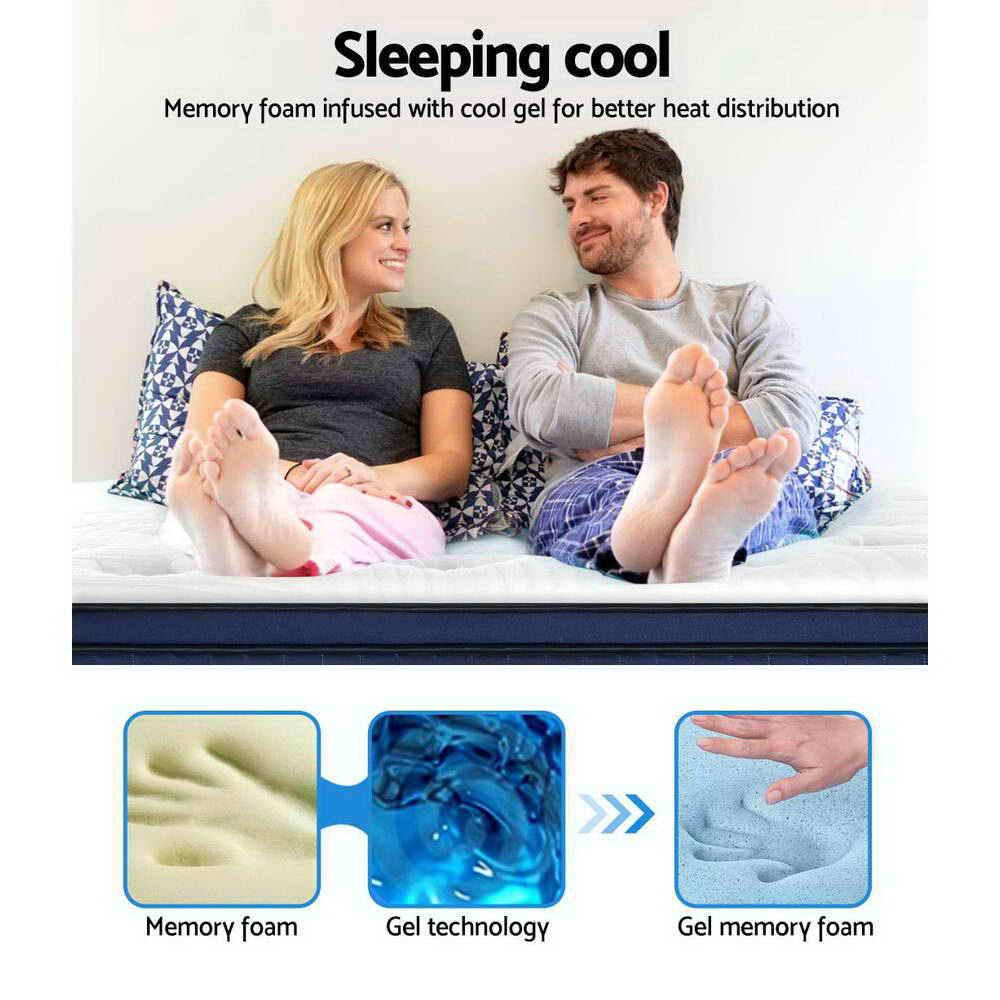 Giselle Bedding 34cm Mattress Cool Gel Memory Foam 7 Zone King - Mekamart Australia