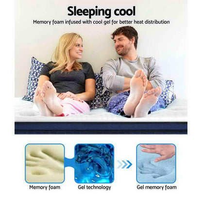 Giselle Bedding 34cm Mattress Cool Gel Memory Foam 7 Zone King - Mekamart Australia