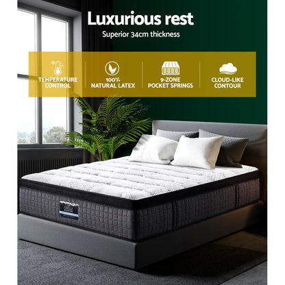 Giselle Bedding 34cm Mattress 9 Zone Latex Foam Single - Mekamart Australia