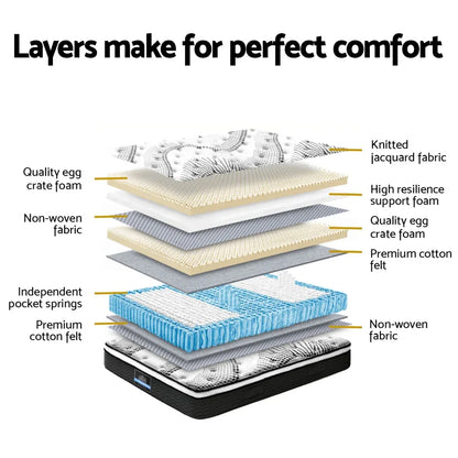 Giselle Bedding 32cm Mattress Euro Top Super King - Mekamart Australia