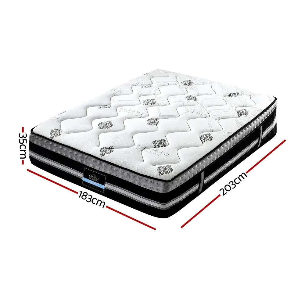 Giselle Bedding King Mattress 35cm Bed in a Box Pocket Spring Gel Memory Foam - Mekamart Australia