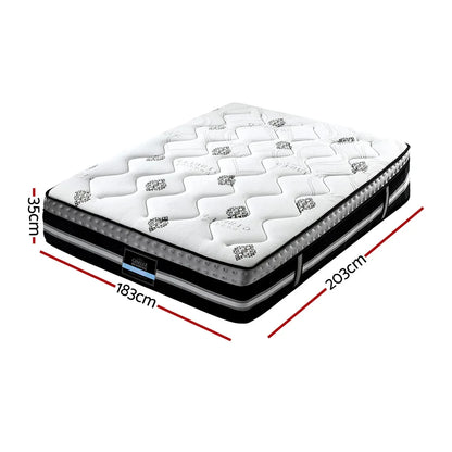 Giselle Bedding King Mattress 35cm Bed in a Box Pocket Spring Gel Memory Foam - Mekamart Australia