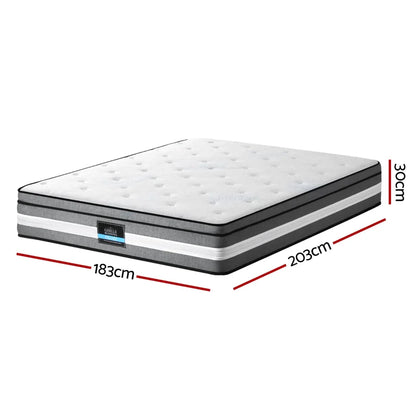 Giselle Bedding 30cm Mattress Gel Foam Pocket Spring King - Mekamart Australia