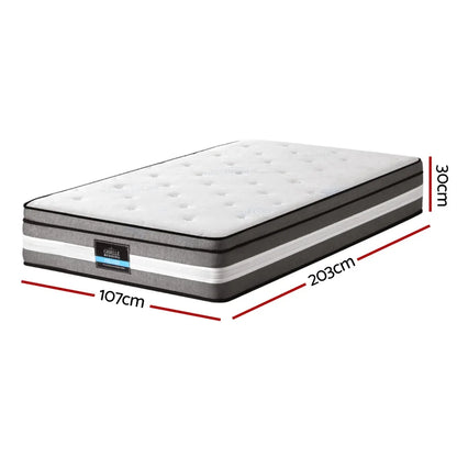 Giselle Bedding 30cm Mattress Gel Foam Pocket Spring King Single - Mekamart Australia