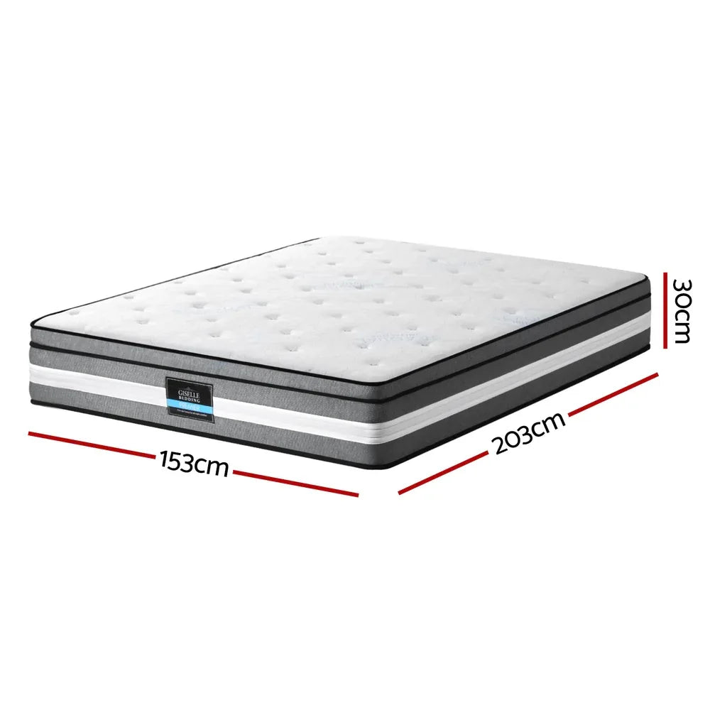 Giselle Bedding 30cm Mattress Gel Foam Pocket Spring Queen - Mekamart Australia