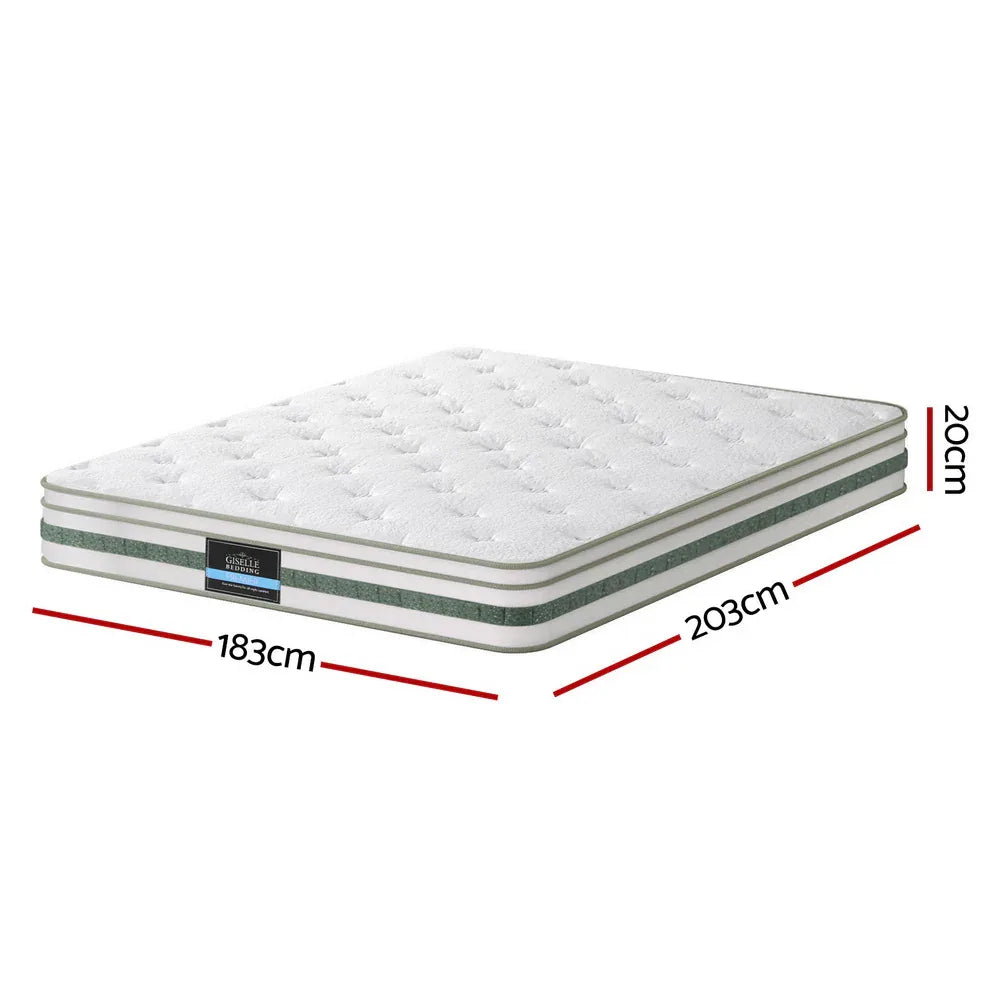 20cm Giselle Mattress King Green Tea Mattresses - Mekamart Australia