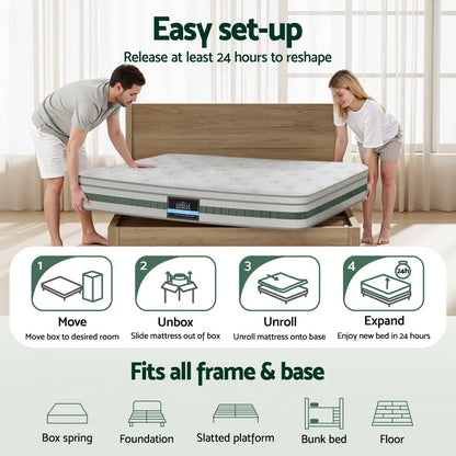 20cm Giselle Mattress King Green Tea Mattresses - Mekamart Australia