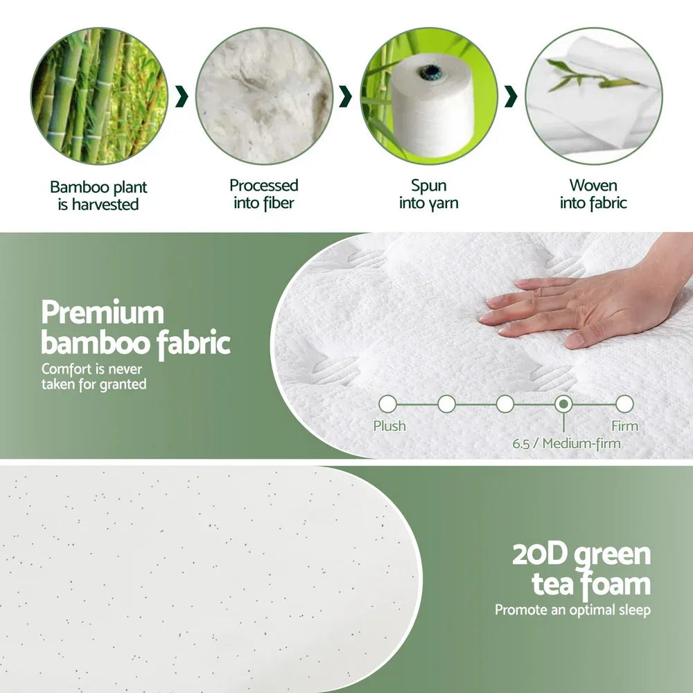 20cm Giselle Mattress Queen Green Tea Mattresses - Mekamart Australia