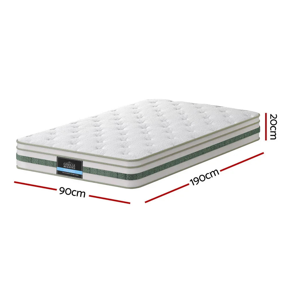 20cm Giselle Mattress Single Green Tea Mattresses - Mekamart Australia