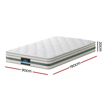 20cm Giselle Mattress Single Green Tea Mattresses - Mekamart Australia