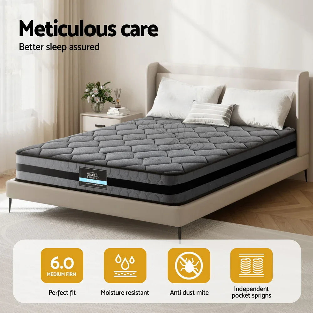 Giselle Bedding 22cm Mattress Medium Firm King - Mekamart Australia