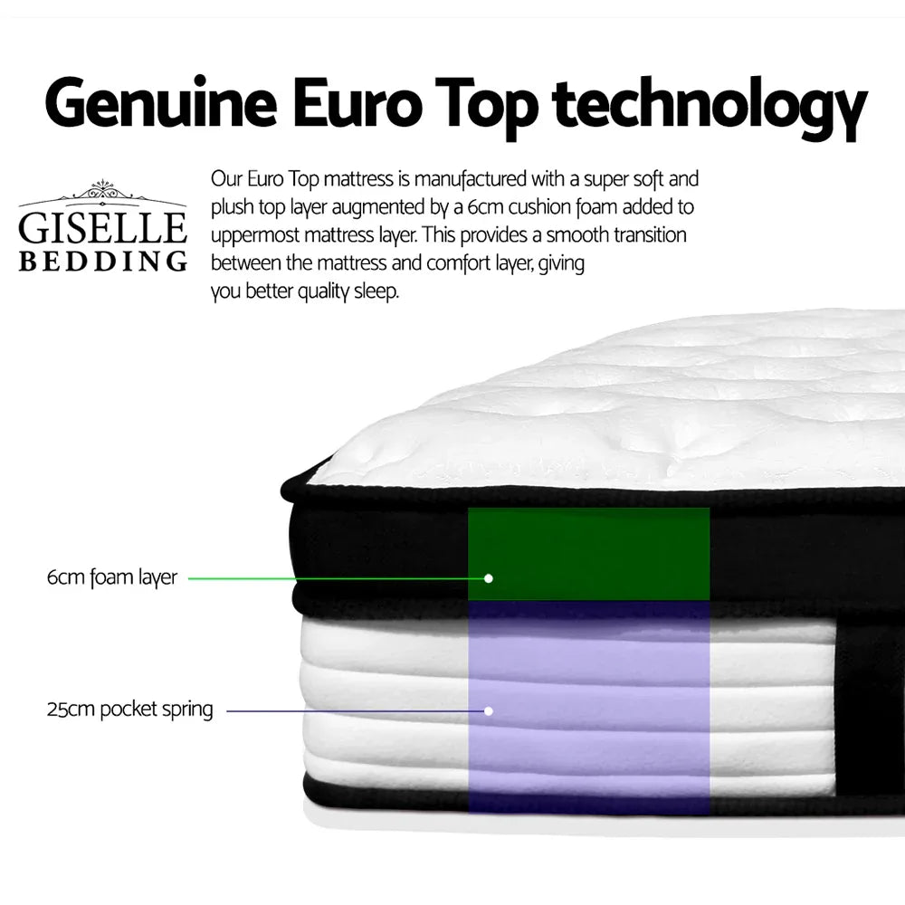Giselle Bedding 31cm Mattress Euro Top Single - Mekamart Australia
