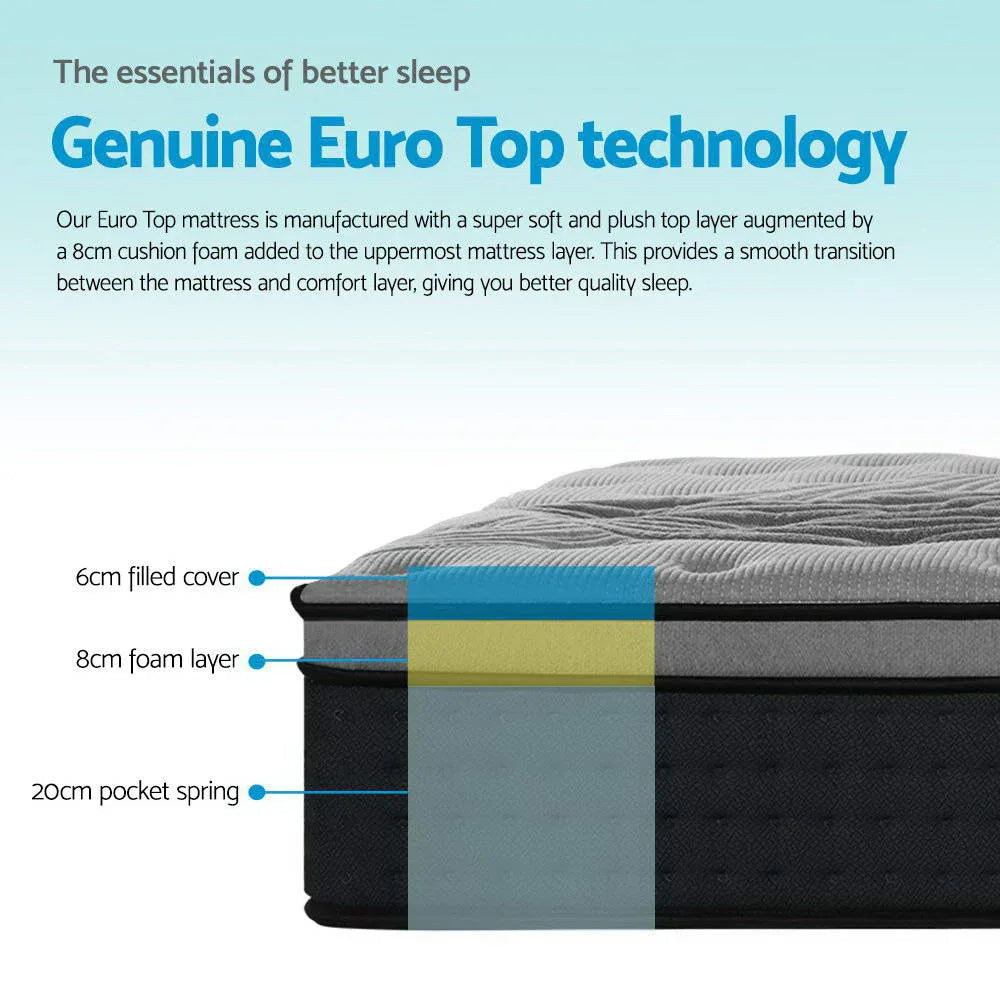 Giselle Bedding 34cm Mattress Bamboo Cover Double - Mekamart Australia