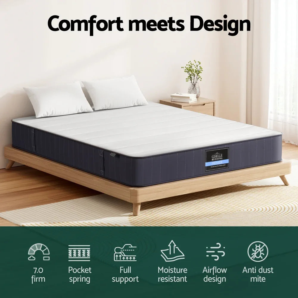 20cm Giselle Mattress Double Bed Pocket Spring Mattresses - Mekamart Australia
