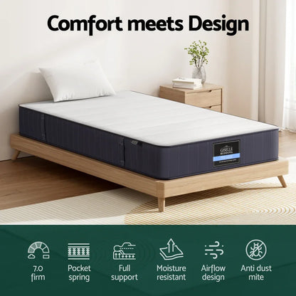 20cm Giselle Mattress Single Bed Pocket Spring Mattresses - Mekamart Australia